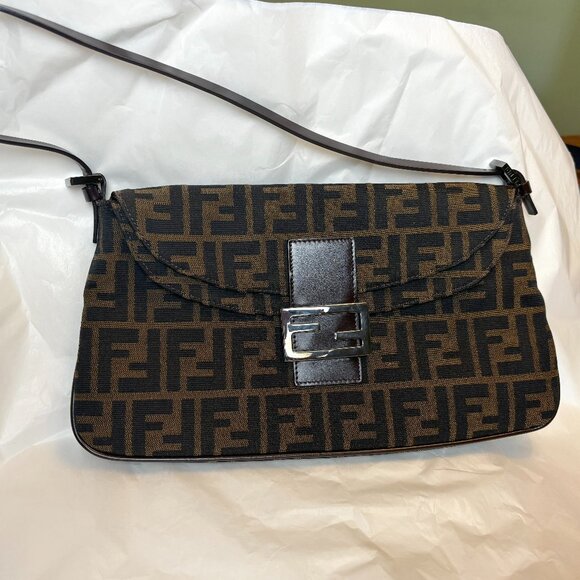 Vintage Fendi Canvas Shoulder Bag - Picture 1 of 6
